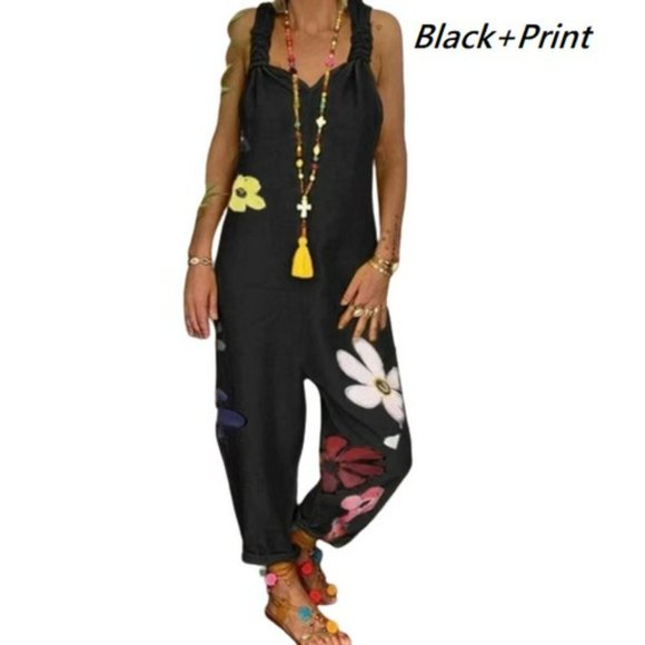 Leah Rosa Women's Long Wide Leg Overalls - Picture 2 of 3